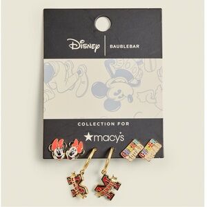 Baublebar Disney Macy’s 3 Earring Set Minnie Mouse Cheer Squad
